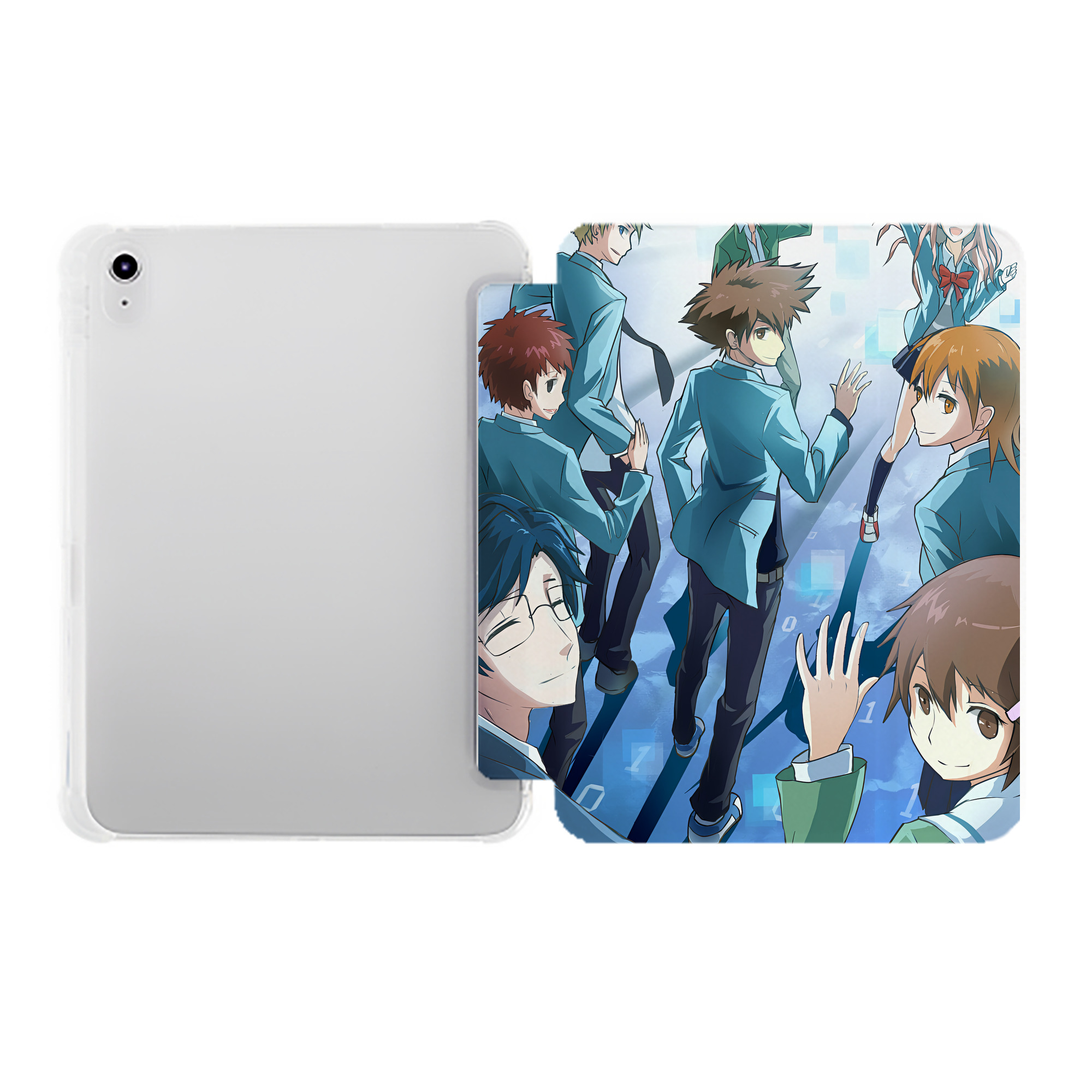 （画像用） Digimon デジタルモンスター/デジモン IPad ケース ペン収納付き 三つ折りスタンド PUレザー×シリコン 対応機種9.5/10.5/10.9インチ